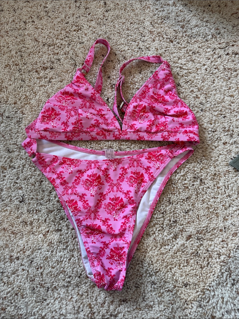 Pink Floral Two-Piece Bikini Set
